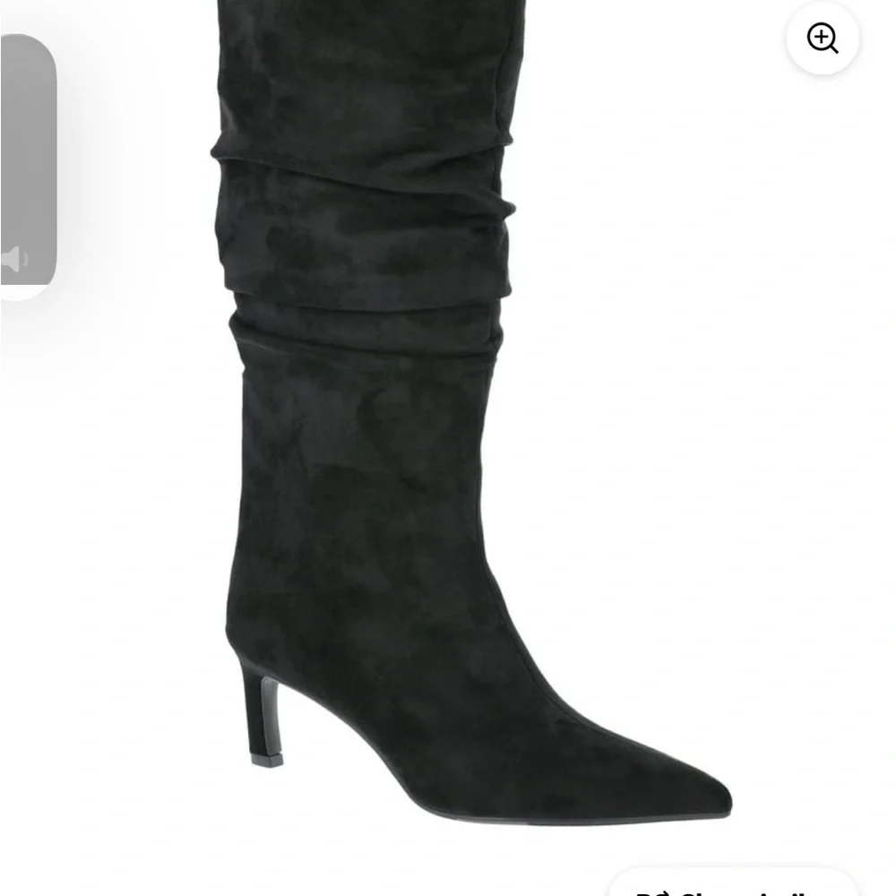 Elegant Black Suede Heeled Boots for Women - Picture 1 of 3